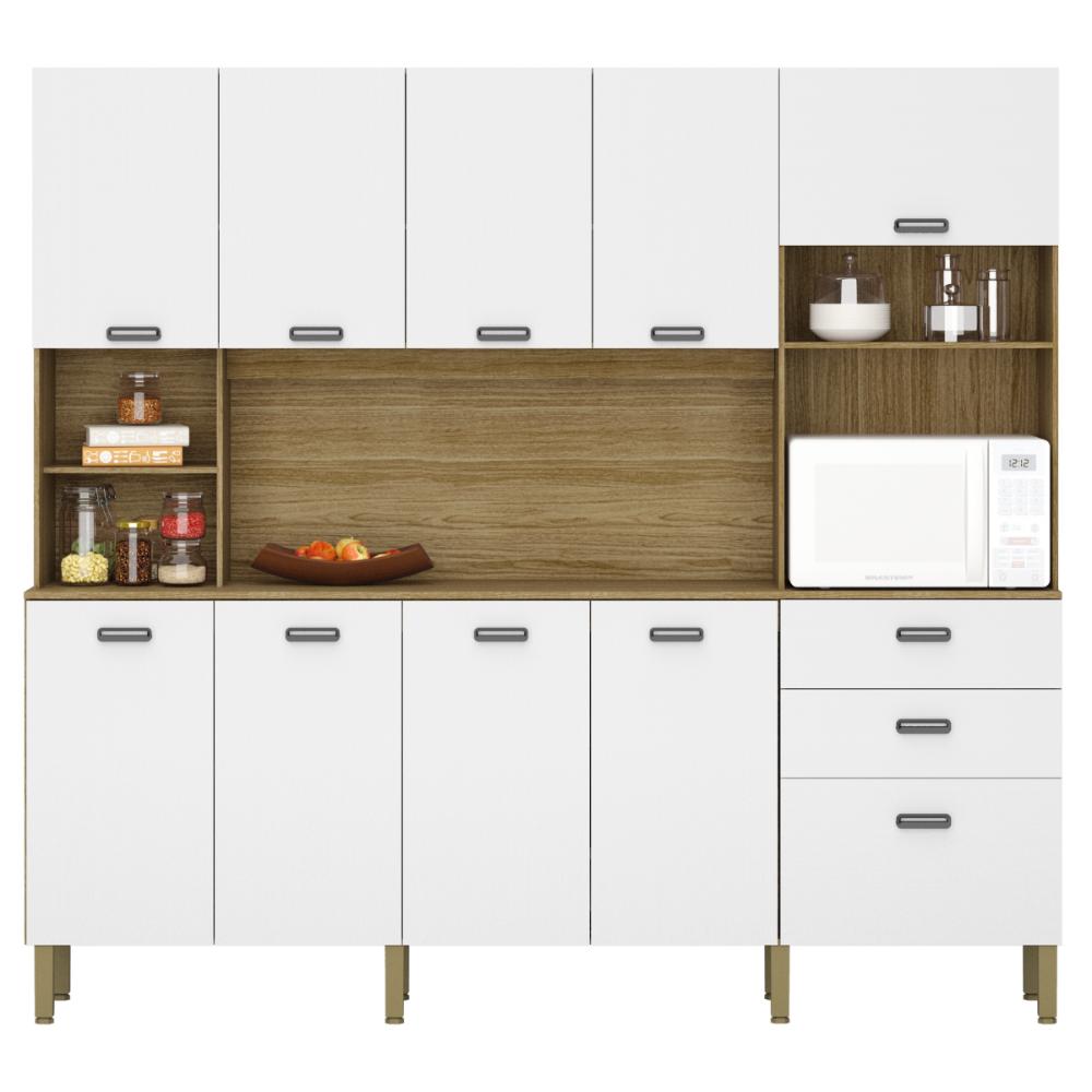 Kit de Cozinha com 9 Portas e 2 Gavetas Budapeste Supremo