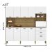 Kit de Cozinha com 9 Portas e 2 Gavetas Budapeste Supremo