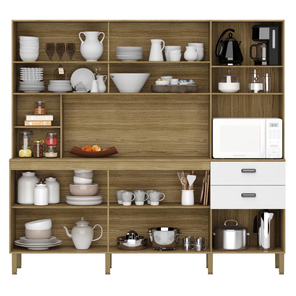 Kit de Cozinha com 9 Portas e 2 Gavetas Budapeste Supremo