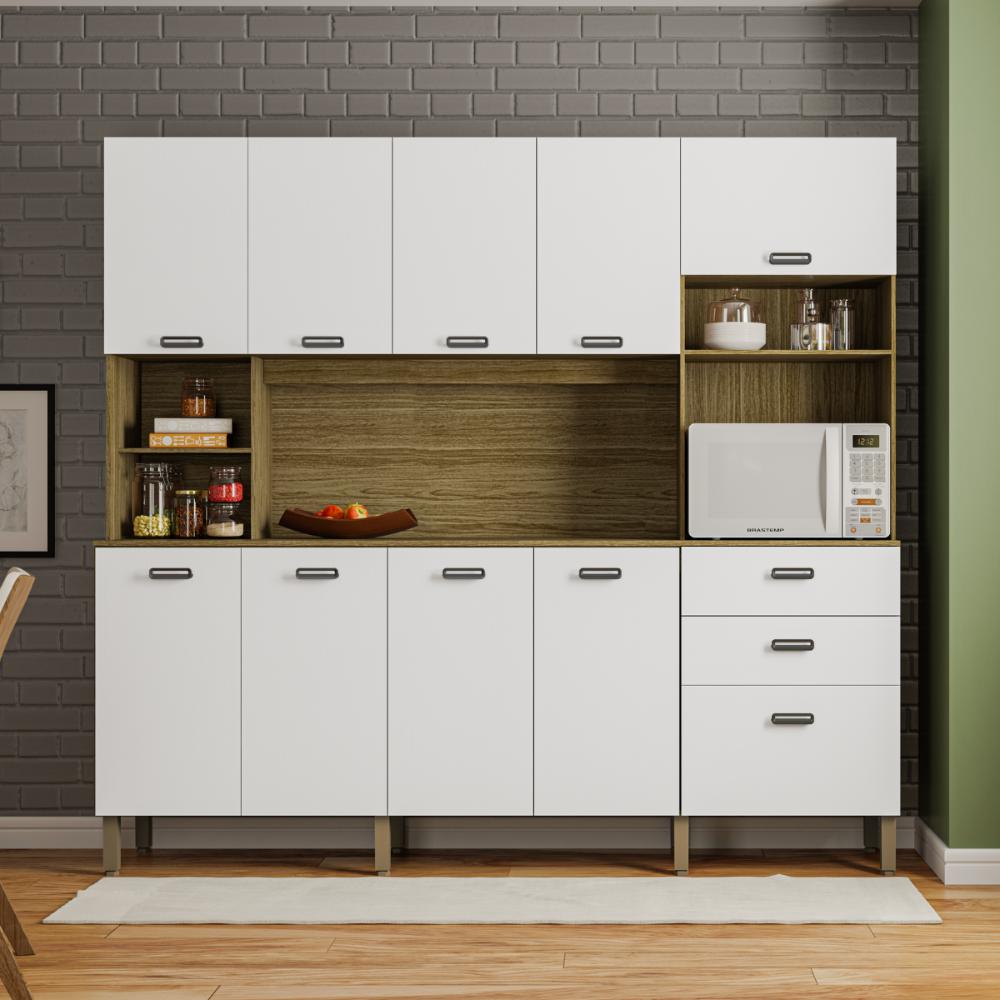 Kit de Cozinha com 9 Portas e 2 Gavetas Budapeste Supremo