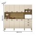 Kit de Cozinha com 9 Portas e 2 Gavetas Budapeste Vanilla
