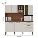 Kit de Cozinha com Tampo Lyon Nogueira Off White