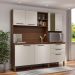 Kit de Cozinha com Tampo Lyon Nogueira Off White