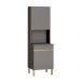 Paneleiro 2 Portas Microondas Cinza Gris Line Kits Paraná