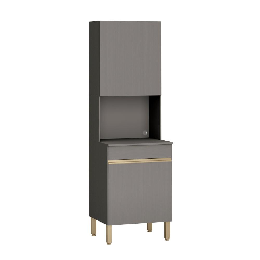 Paneleiro 2 Portas Microondas Cinza Gris Line Kits Paraná