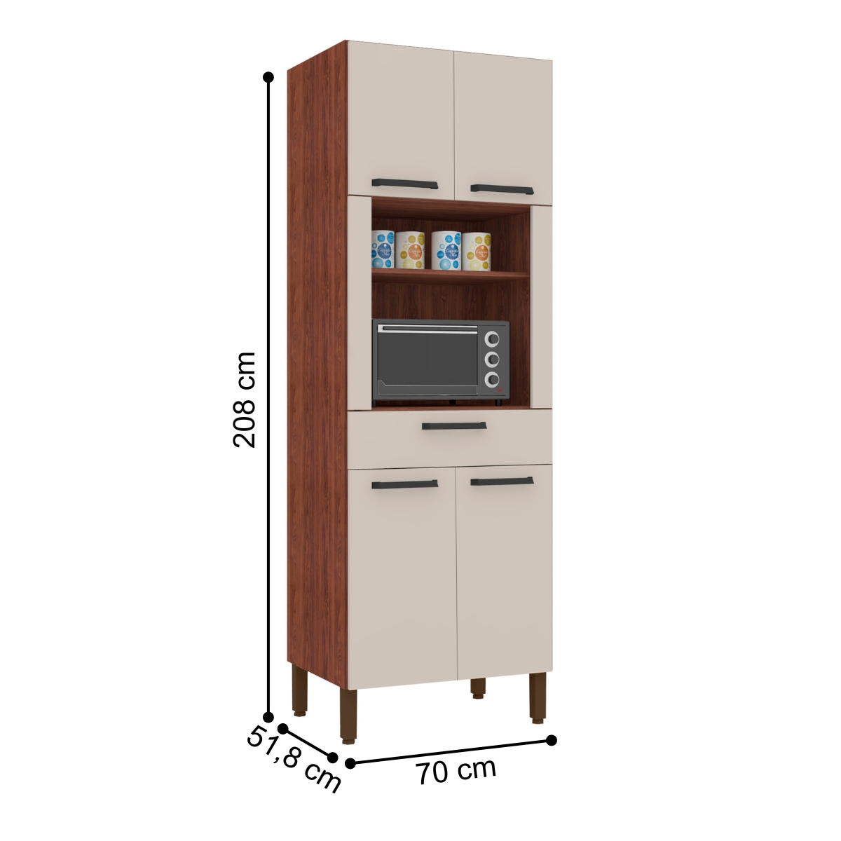 Paneleiro Cozinha para Microondas Regina Nogueira Off White