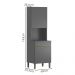 Paneleiro Microondas 2 Portas 193x60 cm Line Gris KTP