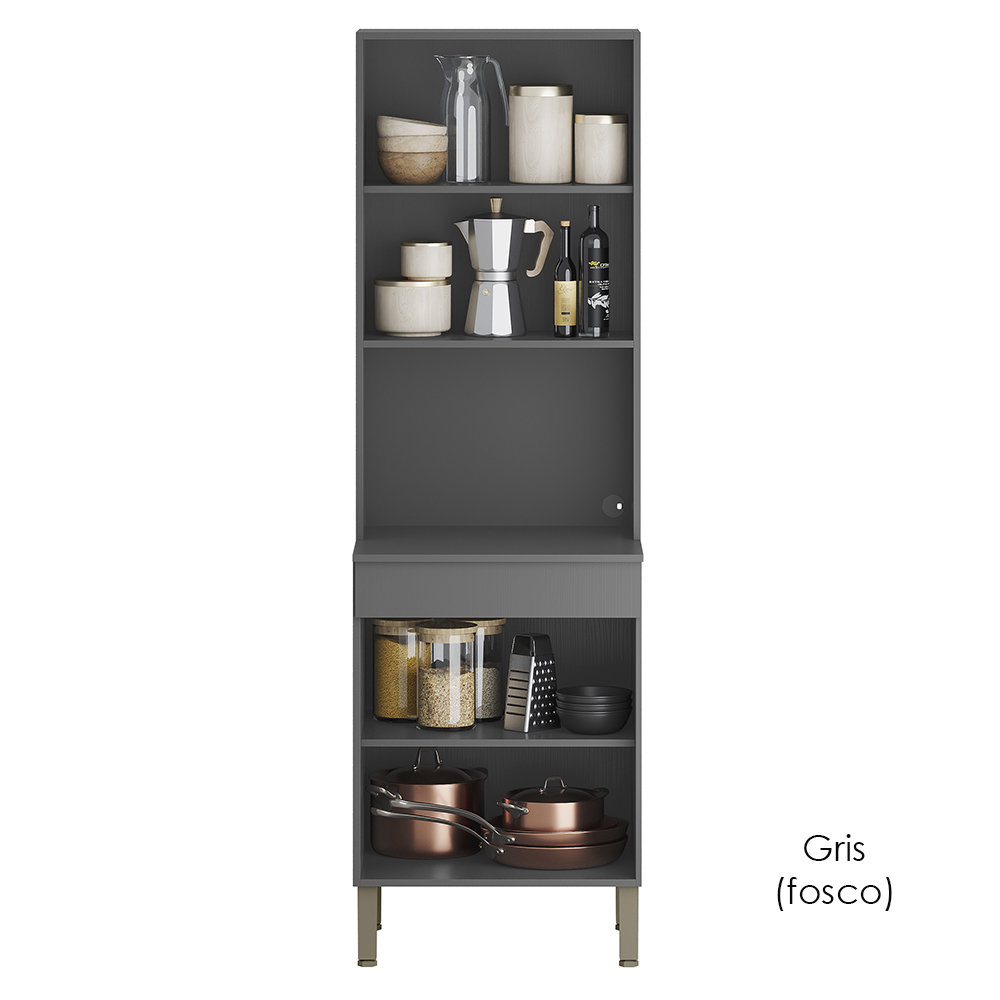 Paneleiro Microondas 2 Portas 193x60 cm Line Gris KTP