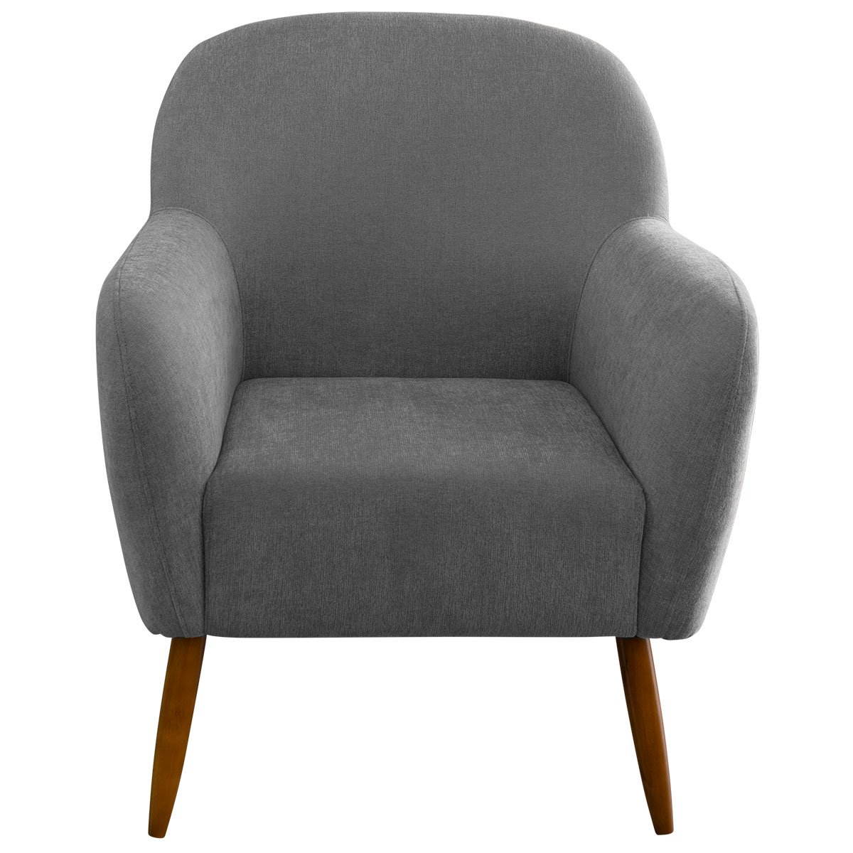 Kit 2 Poltronas para Sala Decorativas Pés Palito Lapazze Linho Cinza