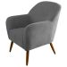 Kit 2 Poltronas para Sala Decorativas Pés Palito Lapazze Linho Cinza