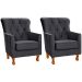 Kit 2 Poltronas para Sala Decorativas c/ Capitonê Carrara Veludo Cinza
