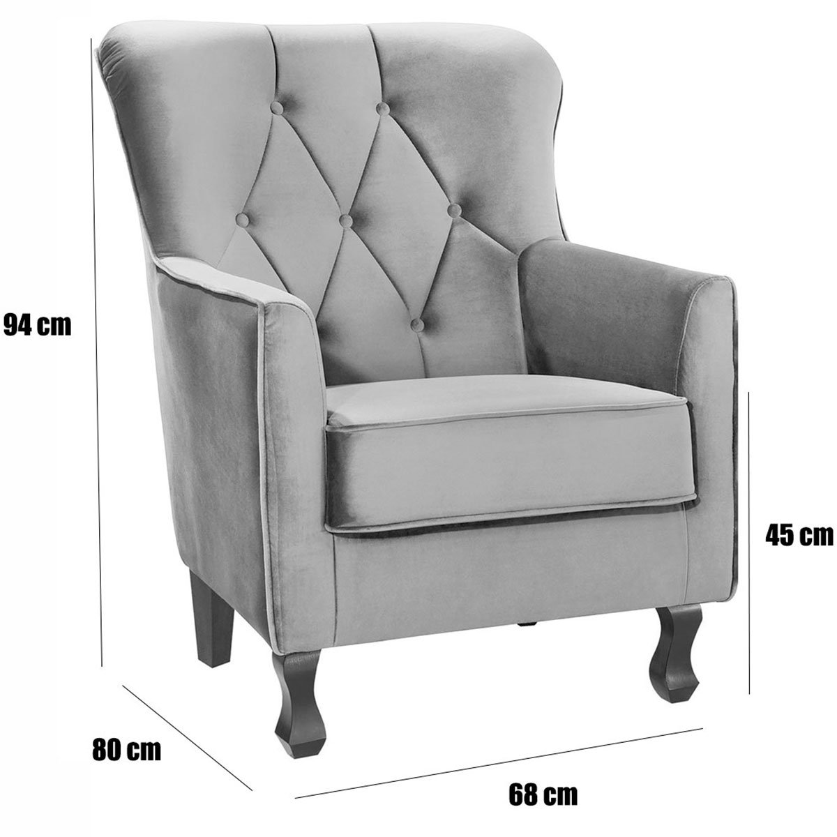 Kit 2 Poltronas para Sala Decorativas c/ Capitonê Carrara Veludo Rosê