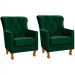 Kit 2 Poltronas para Sala Decorativas c/ Capitonê Carrara Veludo Verde