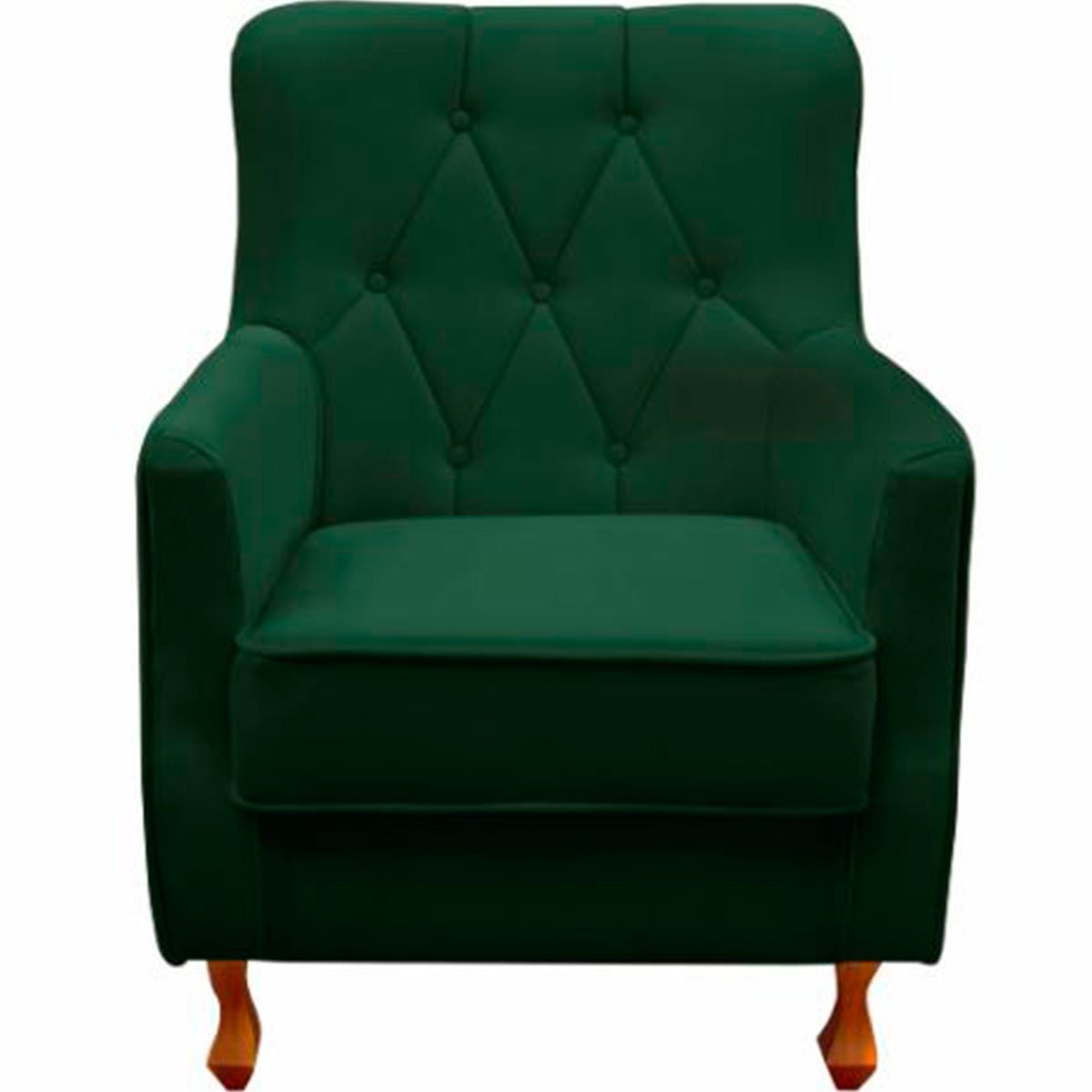 Kit 2 Poltronas para Sala Decorativas c/ Capitonê Carrara Veludo Verde