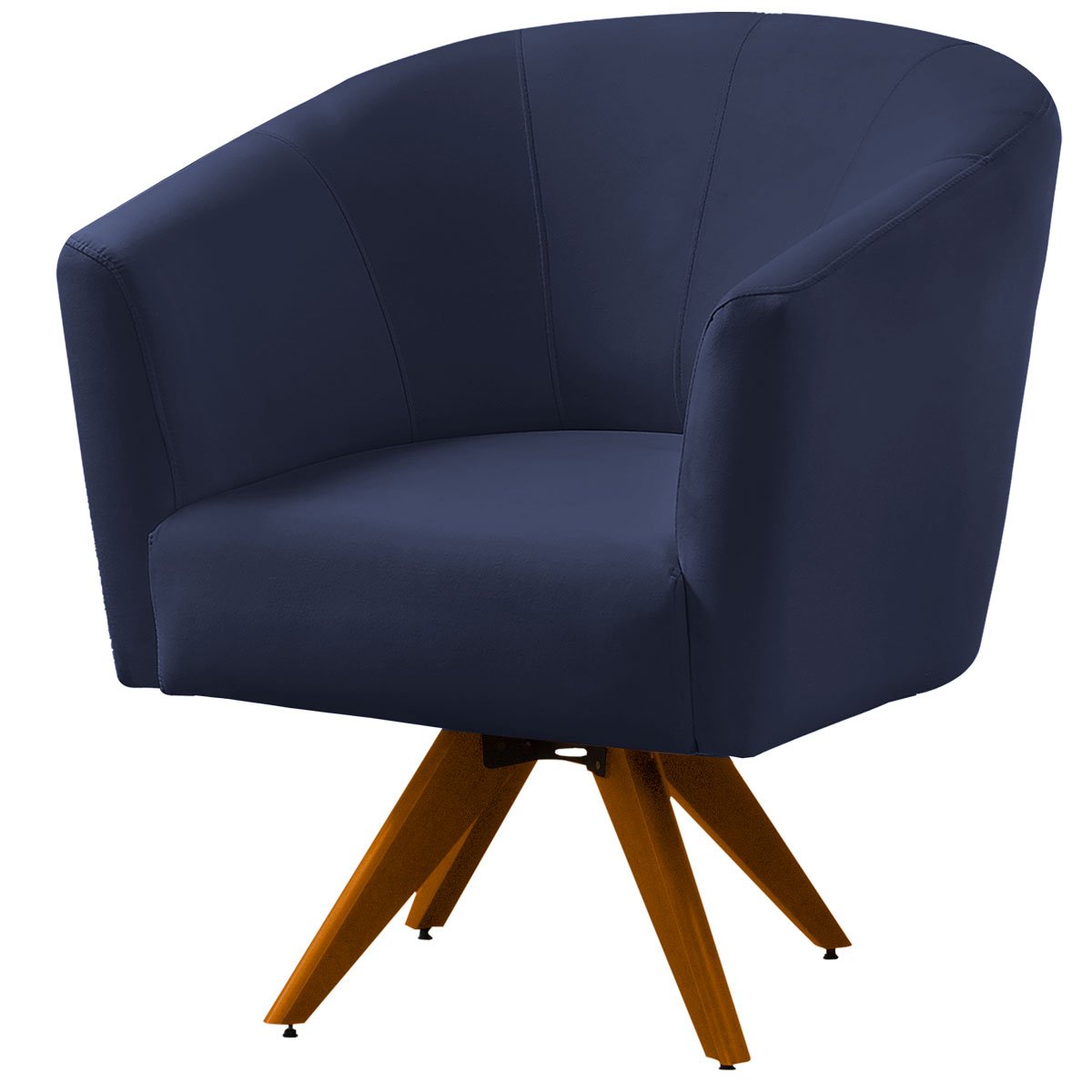 Kit 2 Poltronas para Sala e Escritório Base Giratória Belize Veludo Azul Marinho