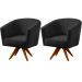 Kit 2 Poltronas para Sala e Escritório Base Giratória Belize Veludo Preto
