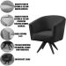 Kit 2 Poltronas para Sala e Escritório Base Giratória Belize Veludo Preto