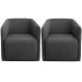 Kit 2 Poltronas para Sala e Escritório Base Giratória Blue Linho Cinza