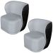 Kit 2 Poltronas para Sala e Escritório Base Giratória Corven Corino Preto/Linho Cinza