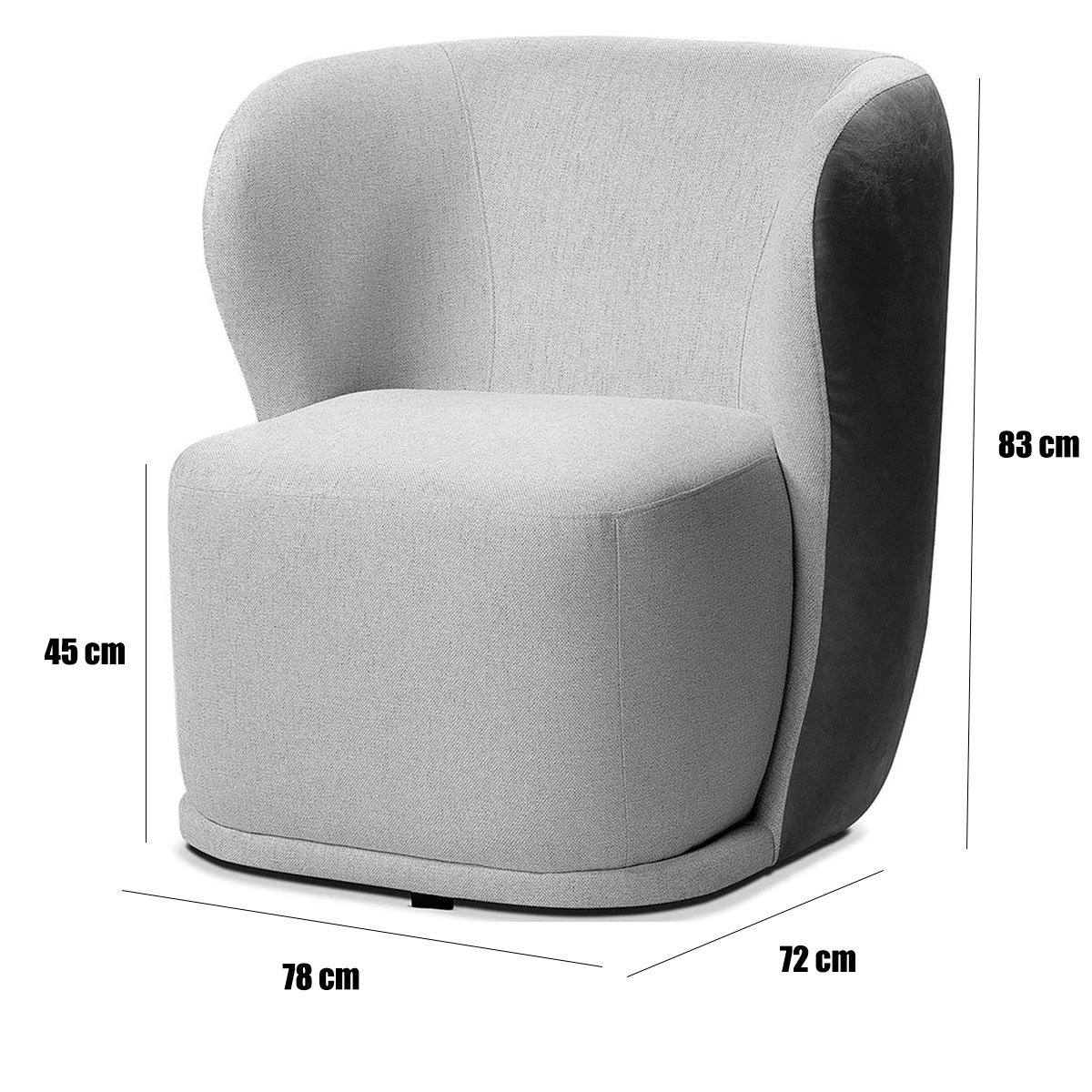 Kit 2 Poltronas para Sala e Escritório Base Giratória Corven Corino Preto/Linho Cinza