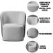 Kit 2 Poltronas para Sala e Escritório Base Giratória Corven Corino Preto/Linho Cinza