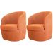 Kit 2 Poltronas para Sala e Escritório Base Giratória Samara Linho Terracota