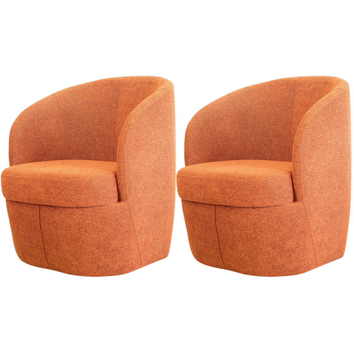 Kit 2 Poltronas para Sala e Escritório Base Giratória Samara Linho Terracota