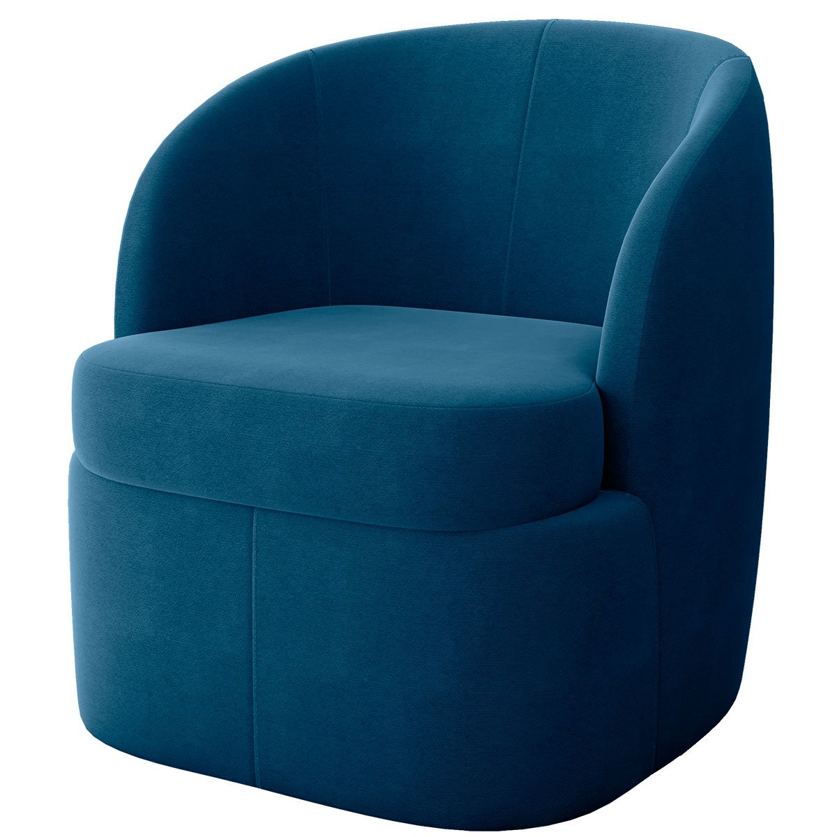 Kit 2 Poltronas para Sala e Escritório Base Giratória Samara Veludo Azul Marinho