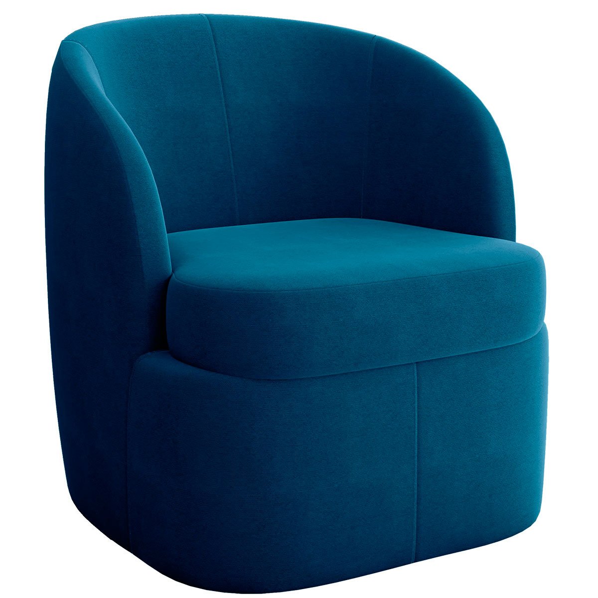 Kit 2 Poltronas para Sala e Escritório Base Giratória Samara Veludo Azul Marinho