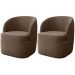 Kit 2 Poltronas para Sala e Escritório Base Giratória Samara Veludo Marrom