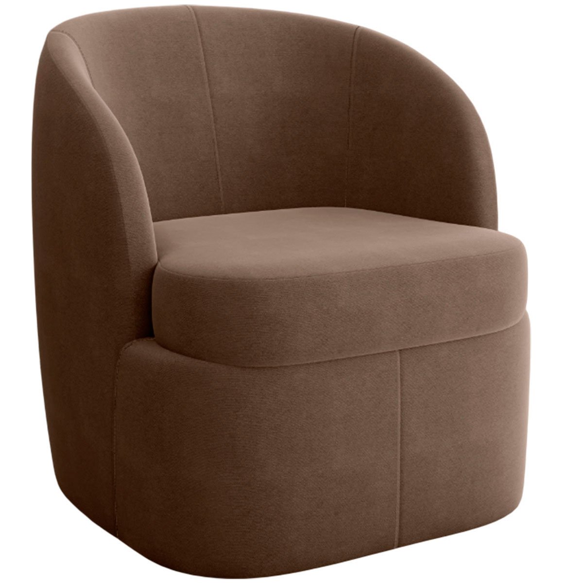 Kit 2 Poltronas para Sala e Escritório Base Giratória Samara Veludo Marrom