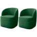 Kit 2 Poltronas para Sala e Escritório Base Giratória Samara Veludo Verde