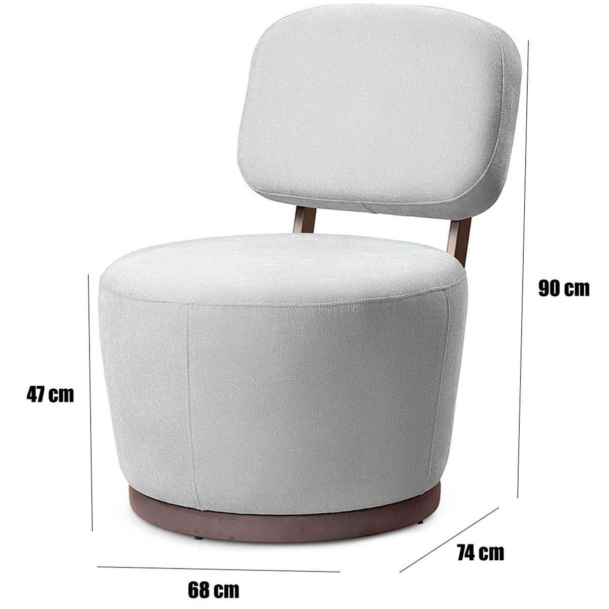 Kit 2 Poltronas para Sala e Escritório Base de Ferro Brenner Linho Palha