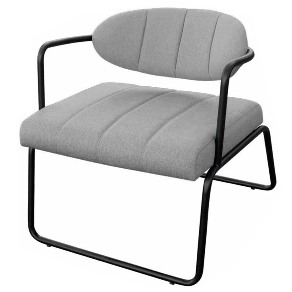 Kit 2 Poltronas para Sala e Escritório Base de Ferro Tavla Linho Cinza