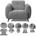Kit 2 Poltronas para Sala e Escritório Decorativa Kania Linho Cinza