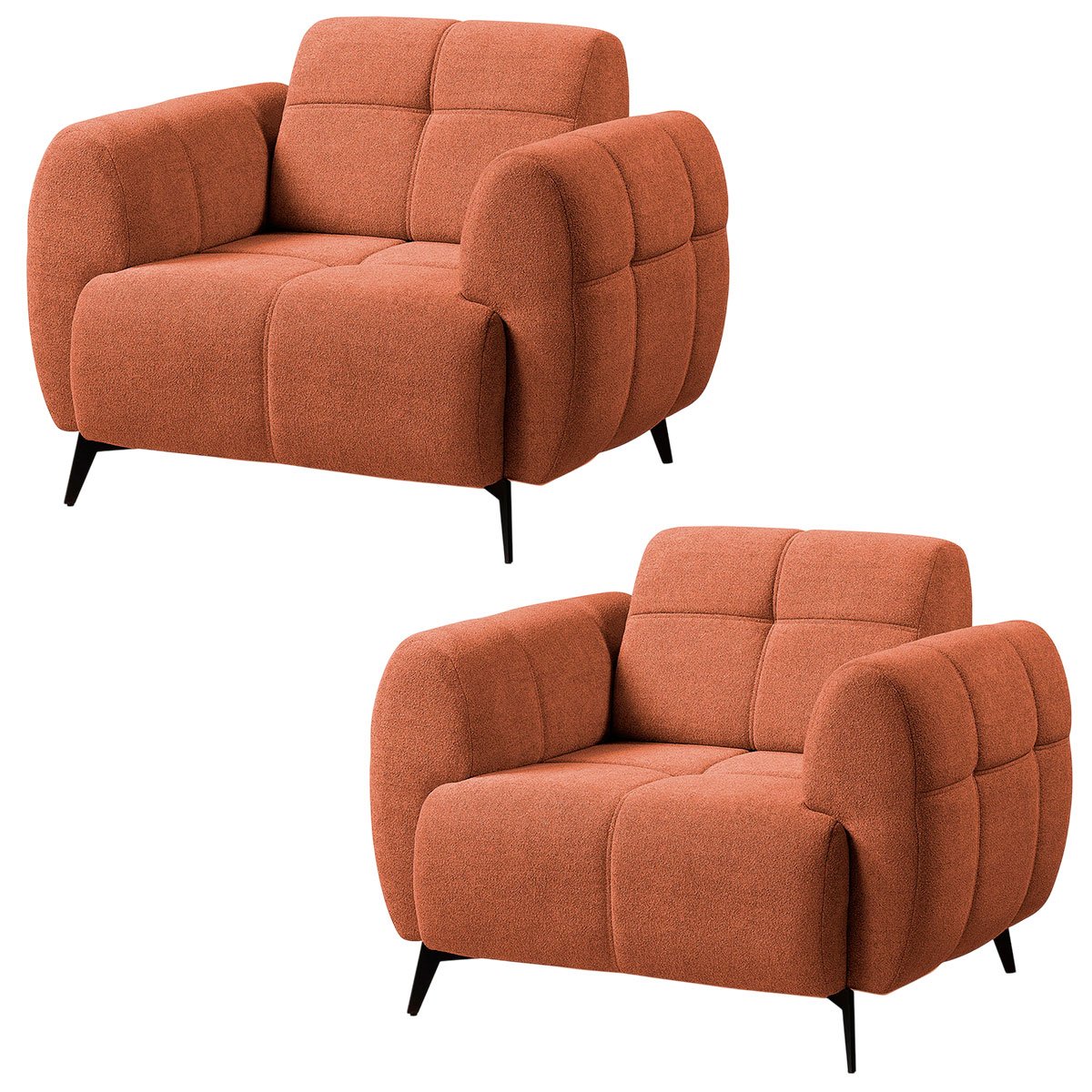 Kit 2 Poltronas para Sala e Escritório Decorativa Kania Linho Terracota
