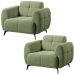 Kit 2 Poltronas para Sala e Escritório Decorativa Kania Linho Verde