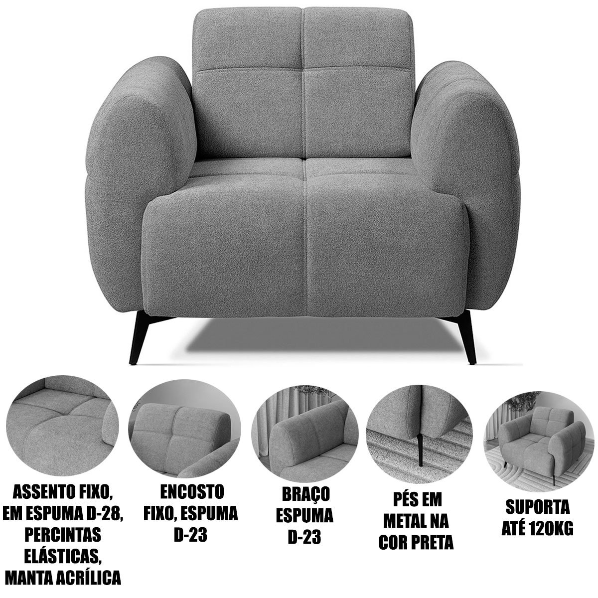 Kit 2 Poltronas para Sala e Escritório Decorativa Kania Linho Verde