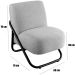 Kit 2 Poltronas para Sala e Escritório Decorativas Andora Linho Cinza Claro