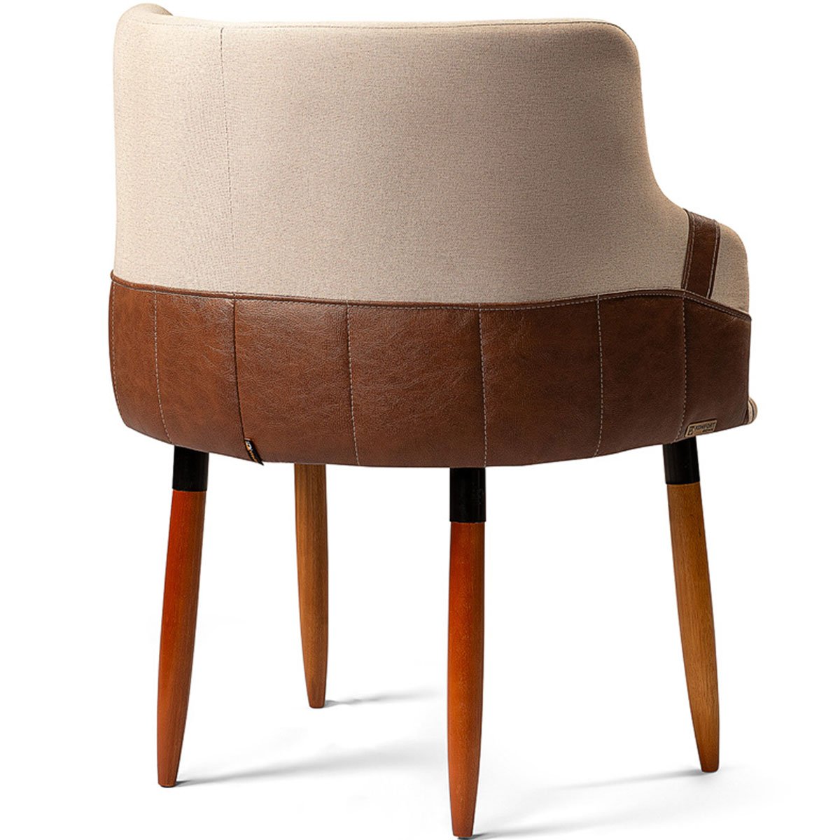 Kit 2 Poltronas para Sala e Escritório Decorativas Cássia Corino Marrom/Linho Bege