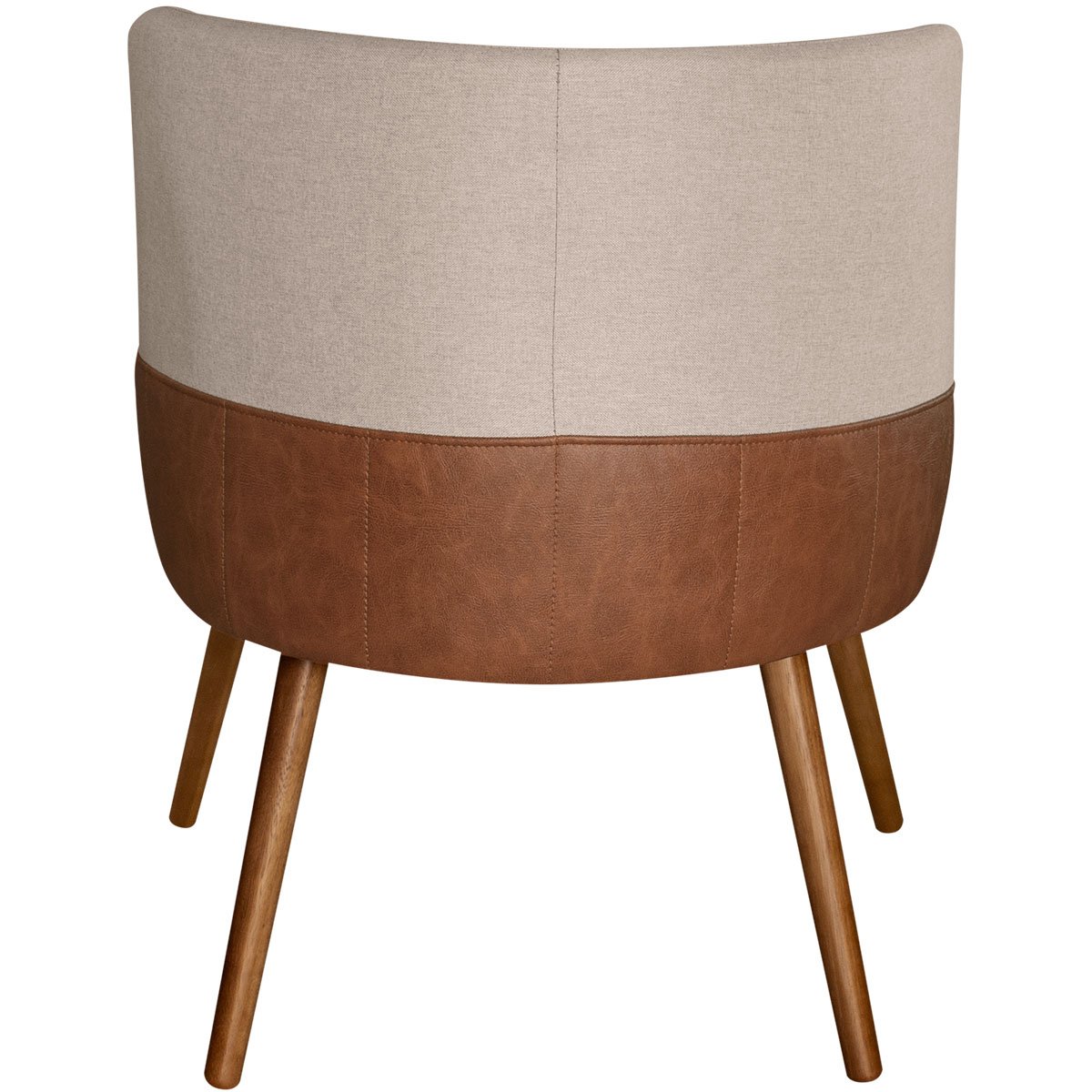 Kit 2 Poltronas para Sala e Escritório Decorativas Cássia Corino Marrom/Linho Bege