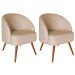 Kit 2 Poltronas para Sala e Escritório Decorativas Cadma Linho Bege