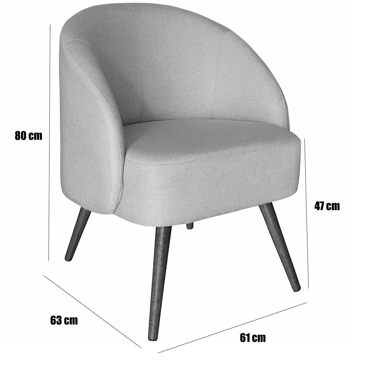 Kit 2 Poltronas para Sala e Escritório Decorativas Cadma Linho Bege