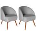 Kit 2 Poltronas para Sala e Escritório Decorativas Cadma Linho Cinza