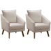 Kit 2 Poltronas para Sala e Escritório Decorativas Ellen Veludo Bege