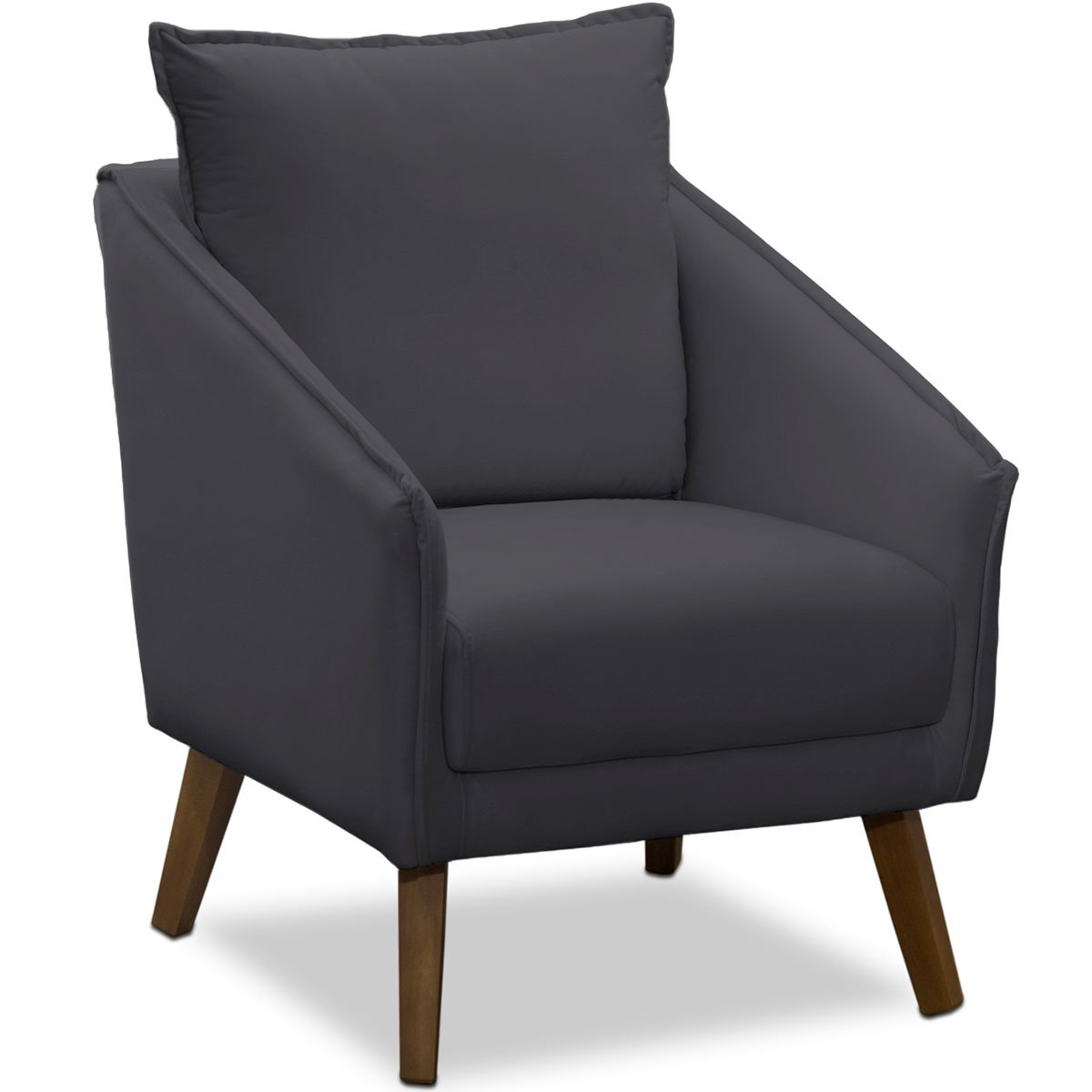 Kit 2 Poltronas para Sala e Escritório Decorativas Ellen Veludo Cinza