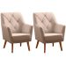 Kit 2 Poltronas para Sala e Escritório Decorativas Héstia Veludo Bege