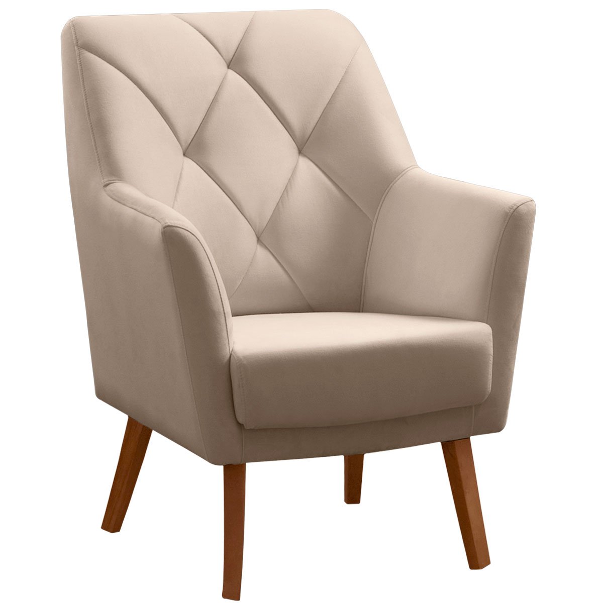 Kit 2 Poltronas para Sala e Escritório Decorativas Héstia Veludo Bege