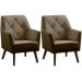 Kit 2 Poltronas para Sala e Escritório Decorativas Héstia Veludo Castor