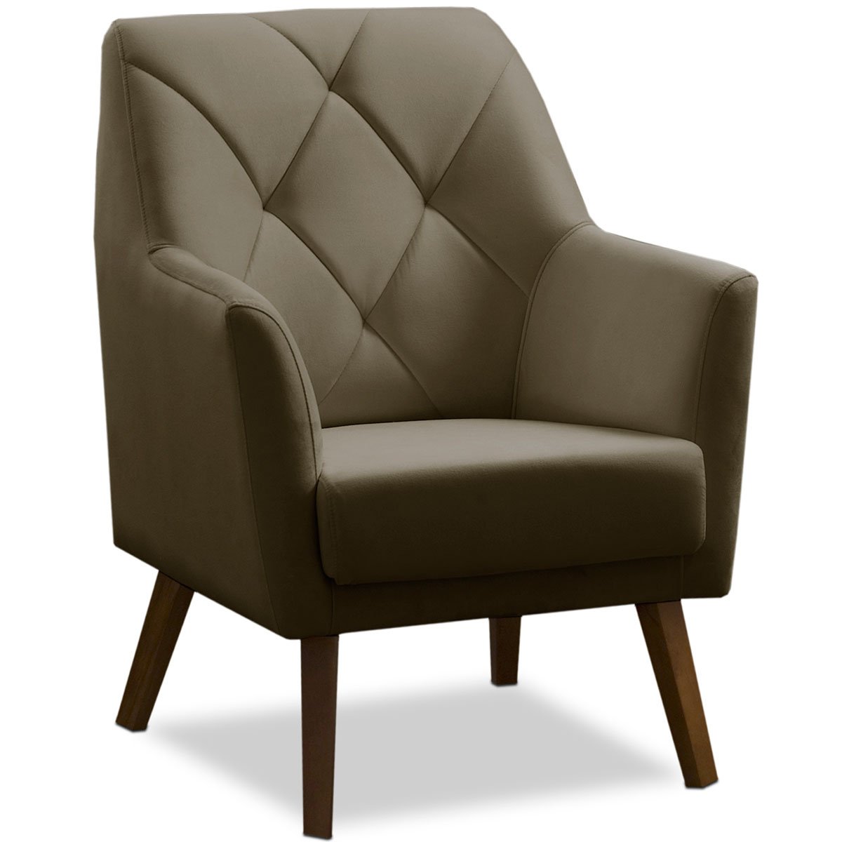 Kit 2 Poltronas para Sala e Escritório Decorativas Héstia Veludo Castor